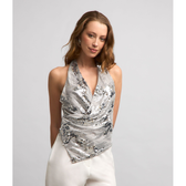 Imagem da oferta Blusa Frente Única em Paetê com Barra Assimétrica