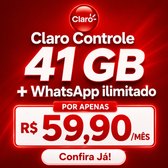 Imagem da oferta 41GB + WhatsApp e ligações ilimitadas por só R$ 59,90mês.