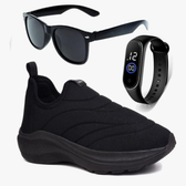 Imagem da oferta Tenis Infantil Meninos Meninas Calce Facil Leve Tipo Meia + Oculos Relogio