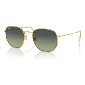 Imagem da oferta Óculos De Sol - Ray-ban - Hexagonal - Rb3548 001/bh 51 Armação Arista Gold Haste Arista Gold Lente Verde Vintage Dese