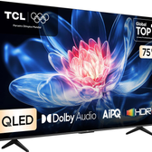 Imagem da oferta Smart TV TCL 75 Polegadas QLED 4K T6C WiFi Bluetooth Google TV Tela HVA e HDR10+ 75T6C