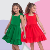 Imagem da oferta Vestido De Nata para Meninas Cores Lisas