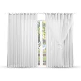 Imagem da oferta Cortina de Microfibra com voil 6,00x2,70 para quarto sala Decoração de Casa - 2m 3m 4m 5m 7m 8m