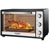 Imagem da oferta Forno Elétrico de Bancada Mondial com Timer - 52L Preto e Prata Grand Family II FR-52