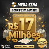Imagem da oferta ACUMULOU: Mega Sena em R$17 milhões + cupom de 5% OFF
