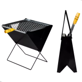 Imagem da oferta Churrasqueira Dobrável Portátil Aço A Carvão Maleta Cor Preto