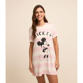 Imagem da oferta Camisola Manga Curta Listrado Estampa Mickey Mouse Tam P
