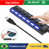 Imagem da oferta Extensão Hub Régua Usb 2.0 - 7 Portas