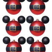 Imagem da oferta Kit Bolas De Natal Roupa Mickey Vermelha 6cm Cromus - 6 Peças