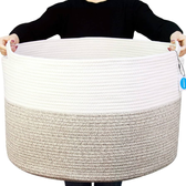 Imagem da oferta Cesto Casaphoria com alça 55 x 55 x 355 cm extragrande marrom/branco