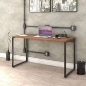 Imagem da oferta Mesa para Escritório Office Estilo Industrial 135m Compace Kuadra Nogal / Est.Preta