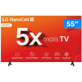 Imagem da oferta Smart TV 4K LG NanoCell 55" Processador 5 Ger7 AI Alexa Controle Smart Magic e Wi-Fi - 55NANO80TSA