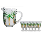 Imagem da oferta Conjunto de Jarra 1,5L e Copos 230ml de Vidro Haus Coqueiro Empire 7 Peças