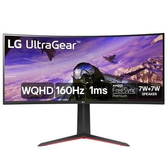 Imagem da oferta Monitor Gamer LG Ultragear LG 34" Curvo LED WQHD UltraWide 160Hz 1ms DisplayPort e HDMI AMD FreeSync Premium HDR10 99% sRGB - 34GP63A-B