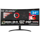 Imagem da oferta Monitor 100Hz WQHD Curvo UltraWide 5ms LG 34WR50QC-B 34" 2 HDMI