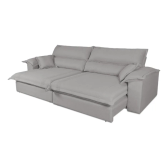 Imagem da oferta Sofá Retrátil Reclinável 2,50m Nivus Cinza Molas Ensacadas - King House