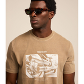 Imagem da oferta Camiseta Comfort em Algodão com Estampa Motocicleta e Estrada