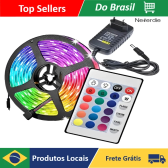 Imagem da oferta Fita LED RGB Rolo 5m com Fonte e Controle Dupla Face - Neverdie Store