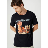 Imagem da oferta Camiseta Masculina Estampada Manga Curta - Preto