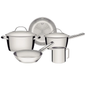 Imagem da oferta Jogo de Panelas Tramontina Allegra em Aço Inox com Fundo Triplo de indução 5 Peças