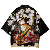 Imagem da oferta Camisa japonesa estampada Yukata Gato Samurai