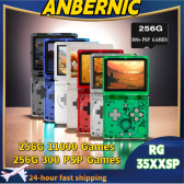 Imagem da oferta Anbernic rg35xxsp dobrável consoles de jogos portáteis consoles de videogame sistema linux 3.5 Polegada tela ips 3300m