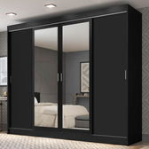 Imagem da oferta Guarda-Roupa Casal Madesa Austin 4 Portas de Correr com Espelhos 3 Gavetas