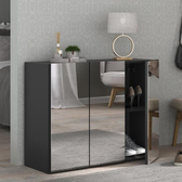 Imagem da oferta Sapateira 3 Portas Com Espelho Nina Multimóveis Preta