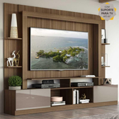 Imagem da oferta Rack Estante c/ Painel e Suporte TV 65" e 2 portas Oslo Multimóveis Madeirado/Lacca Fumê - Marrom