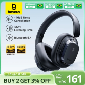 Imagem da oferta Baseus Bowie 10 Max Fones de ouvido sem fio 46dB Híbrido com cancelamento de ruído ativo Fones de ouvido Bluetooth 5.4