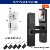 Imagem da oferta 2025 câmera digital fechadura eletrônica biométrica impressão digital fechadura da porta inteligente para com bateri
