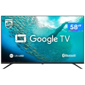 Imagem da oferta Smart TV 58" 4K UHD D-LED Philips Série 7019 Wi-Fi Bluetooth Google Assistente 3 HDMI 2 USB - 58PUG7019/78