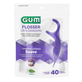 Imagem da oferta Flosser GUM Ultra Deslizante Fio Dental com haste Sabor Menta 40 unid Gum Roxo