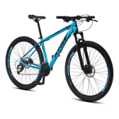 Imagem da oferta Bicicleta Bike aro 29 KRW X51 Mountain Bike Câmbio 21 velocidades Freio a Disco Amortecedor Suspensão dianteira Azul e