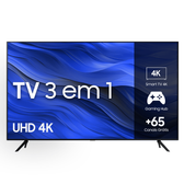 Imagem da oferta Smart TV 65" Samsung UHD 4K 3 HDMI 1 USB Bluetooth Wi-Fi Gaming Hub Tela sem limites Alexa built in - UN65CU7700GXZD