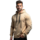 Imagem da oferta Moletom Canguru Liso Blusa Unissex Algodão Flanelado Bolso Frontal Capuz Ajustavel Moda MLT01-LISO (CaquiM)