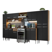 Imagem da oferta Armário De Cozinha Completa 325cm Rp Emilly Madesa 02 Cor Rustic/Preto