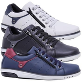 Imagem da oferta Kit 3 Pares Sapatênis Masculino Casual Fechamento Elastico e Ziper - STAR FOX