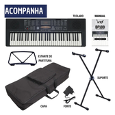 Imagem da oferta Kit Teclado Musical Estudante Iniciante 58 + Capa Suporte