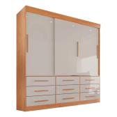 Imagem da oferta Guarda Roupa Casal 3 Portas 9 Gavetas Luana Sallêto Móveis
