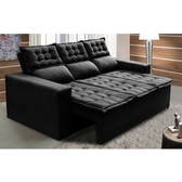 Imagem da oferta Sofá 3 Lugares Retrátil e Reclinável Cama Inbox Slim 200m Velusoft Preto