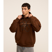 Imagem da oferta Casaco Boxy em Moletom com Felpa com Capuz e Estampa Lettering