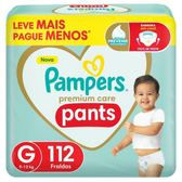 Imagem da oferta Fralda Pampers Premium Care Pants Tamanho G 112 Unidades Fácil de Vestir