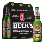 Imagem da oferta 2 Pack Cerveja Alemã Becks Garrafa 330ml Com 6 Unidades