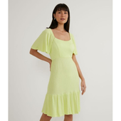 Imagem da oferta Vestido Curto em Viscose Texturizada com Manga Curta Ampla