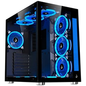 Imagem da oferta Gabinete Gamer Rise Mode Galaxy Glass Sound Mid Tower RGB LED Lateral e Frontal em Vidro Temperado Sem Fans Preto - RM-G