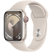 Imagem da oferta Apple Watch Series 9 GPS + Cellular Caixa estelar de alumínio 41 mm Pulseira esportiva estelar P/M