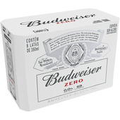 Imagem da oferta Pack Cerveja Budweiser Zero Álcool 350ml Lata - 8 unidades