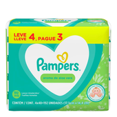 Imagem da oferta 4 Pacotes - Lenços Umedecidos Pampers Aroma de Aloe Vera - 192 Unidades