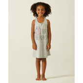 Imagem da oferta Camisola Infantil Menina Milk For Breakfast Em Meia Malha Mescla Kids